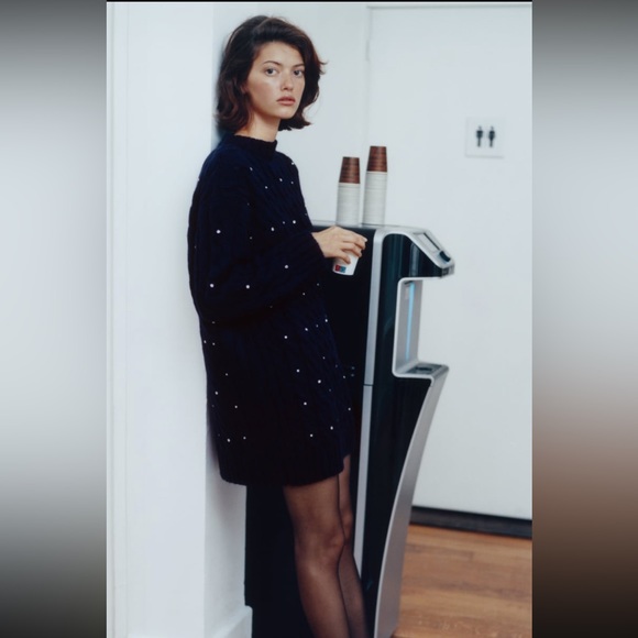 Women Zara Sparkly Cable Knit Sweater Size Small - Picture 3 of 7